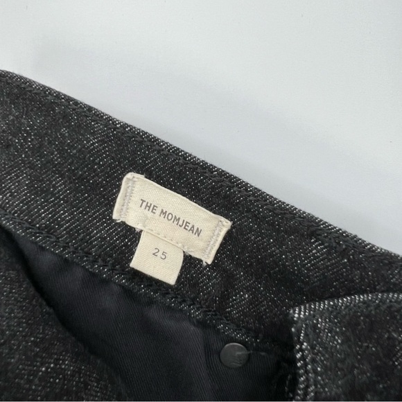 Madewell The Momjean Denim High Rise Stretch Ankle Black Hillshore Wash Size 25 - Picture 7 of 14